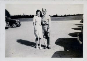 Jim pictured in his army uniform and Trudy in 1941.