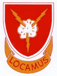 “Locamus” is the Distinctive Unit Insignia (DUI) or crest worn by Army Infantry Veteran Michael Sharon’s WWII unit.