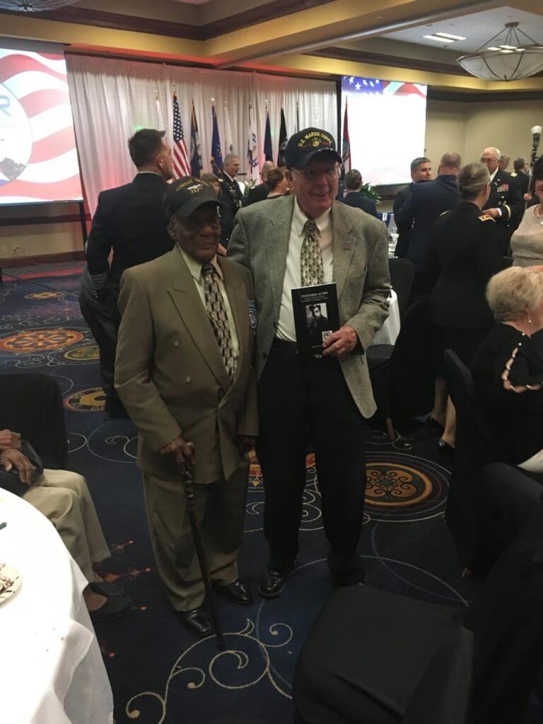 Two WWII veterans, Jim Shipley and Robert Lumpkin at the ESGR Awards Dinner