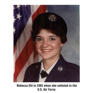 Rebecca Ott in 1981 when she enlisted in the U.S. Air Force.
