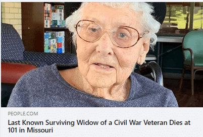 Read more about the article Last Known Civil War Widow Dies in 2020